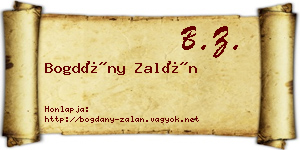 Bogdány Zalán névjegykártya
